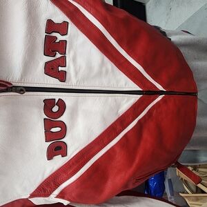 Ducati Red and White Leather Jacket